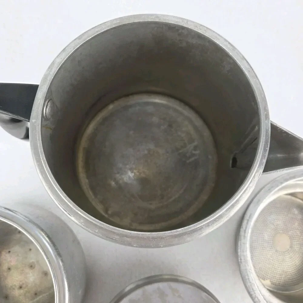 Vintage Mirro 9 Cup Aluminum Drink-O-Later Coffee Percolator Bakelite Handles